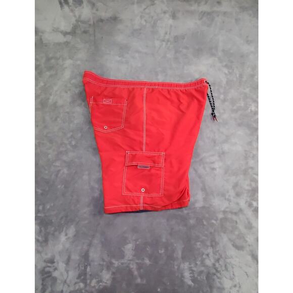 TOMMY HILFIGER Sz XL Swim Trunks Men’s Board Shorts Red Spell Ca16 - Picture 5 of 6